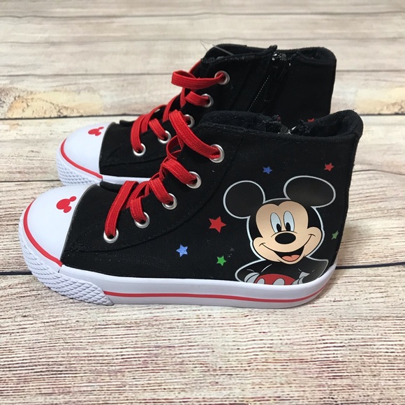 Disney Other - Disney Mickey Mouse Black High Top Sneakers